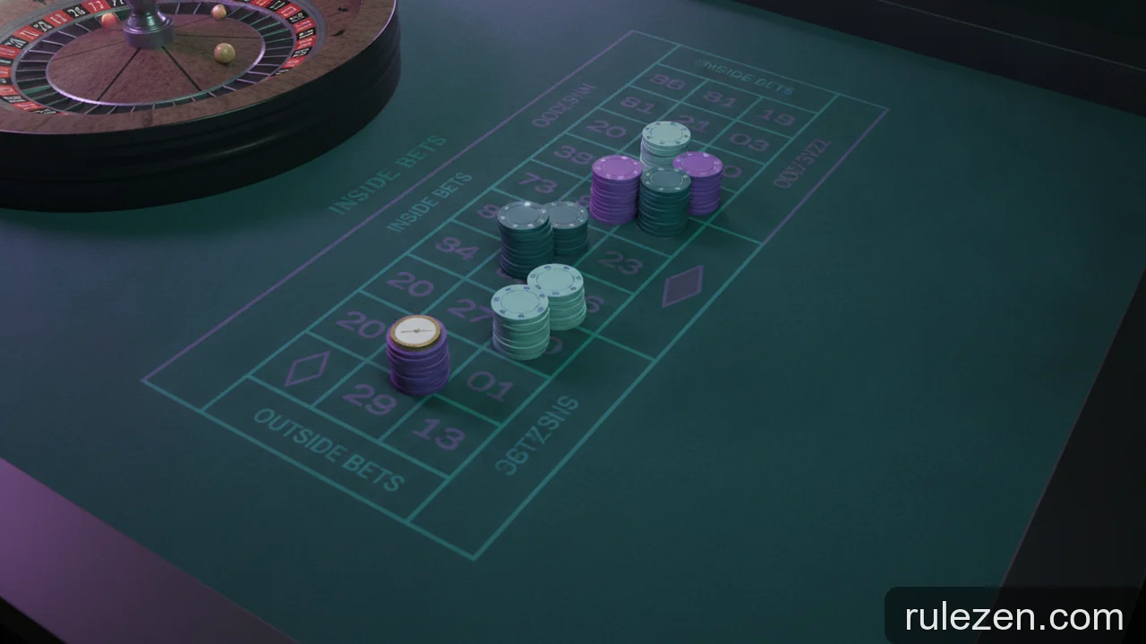 Minh họa: Cách đọc bàn Roulette: hiểu các khu vực cược và giá trị chip